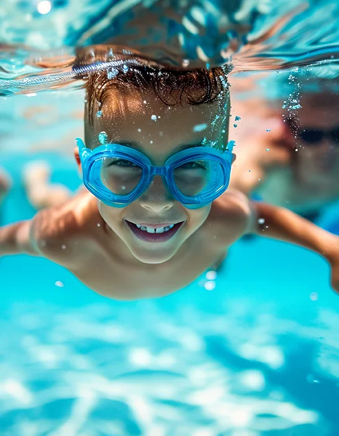 Boy With Swim Googles Underwater Hp Heaters 